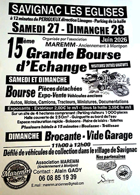 Bourse echange Savignac les Eglises