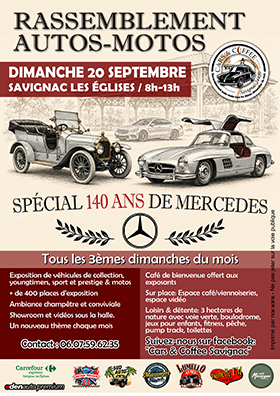 Cars and coffee Savignac les Eglises
