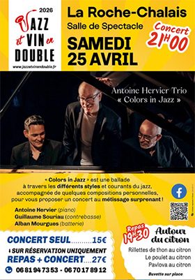 Concert Antoine Hervier Trio La Roche Chalais