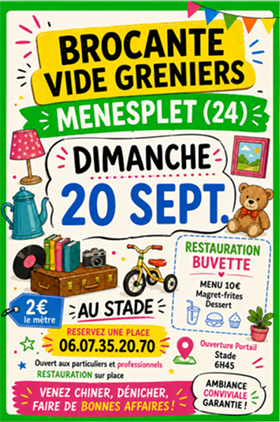 Vide grenier Menesplet